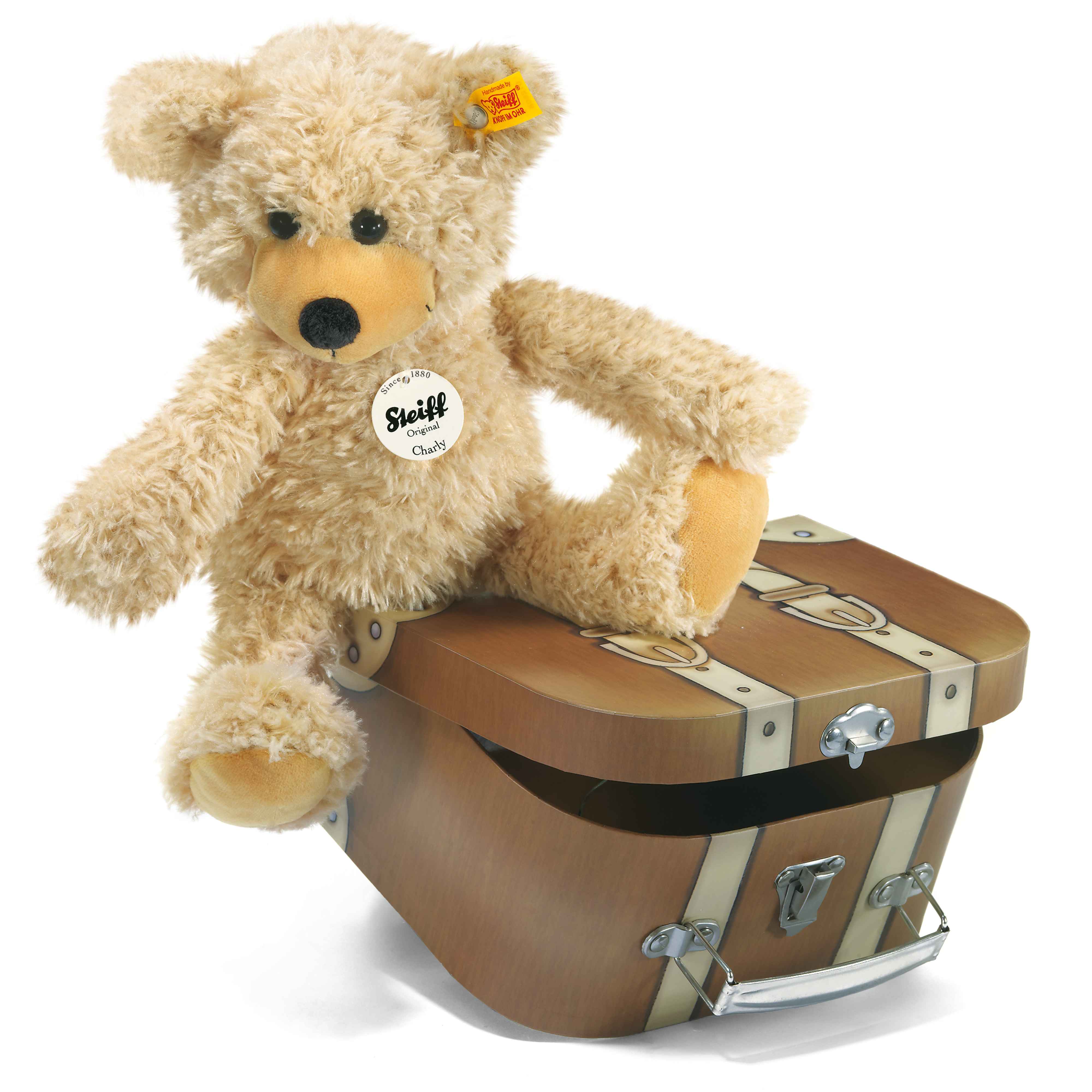 Steiff teddy on sale in suitcase